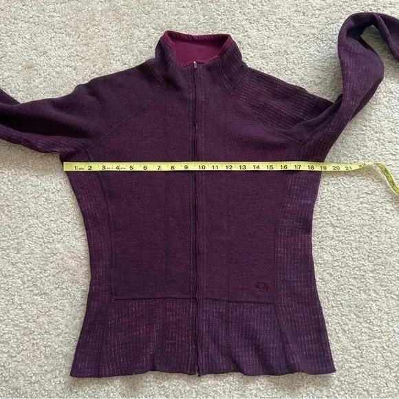 Mountain Hardwear Sarafin Cardigan Full Zip Sweater Women Sm Wool Blend Purple - Picture 8 of 16
